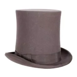 Extra Hoge Hoed Wolvilt Grijs