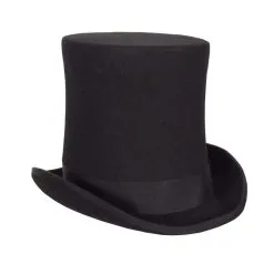 Extra Hoge Hoed Wolvilt Zwart