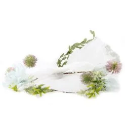 Hoofdband Bloemen Luxe Lila Met Sluier