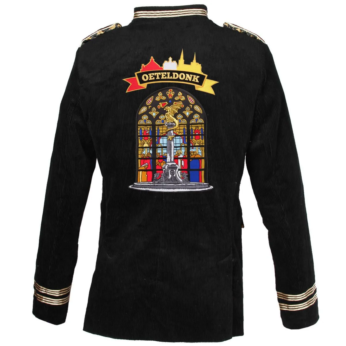 Oeteldonk Uniform Herenjas Ribfluweel Zwart Gepimpt 3 Oeteldonk Uniform Herenjas Ribfluweel Zwart Gepimpt - Afbeelding 3