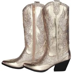 Luxe Cowboy Laarzen Goud Glitter -Griezel Kostuums Winkel pwhlaars goud 4gr