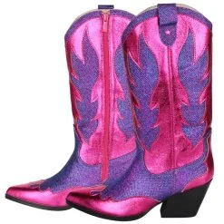 Luxe Cowboy Laarzen Roze/Paars Glitter -Griezel Kostuums Winkel pwhlaars paars 3gr