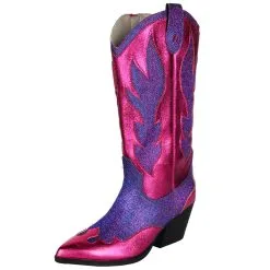 Luxe Cowboy Laarzen Roze/Paars Glitter